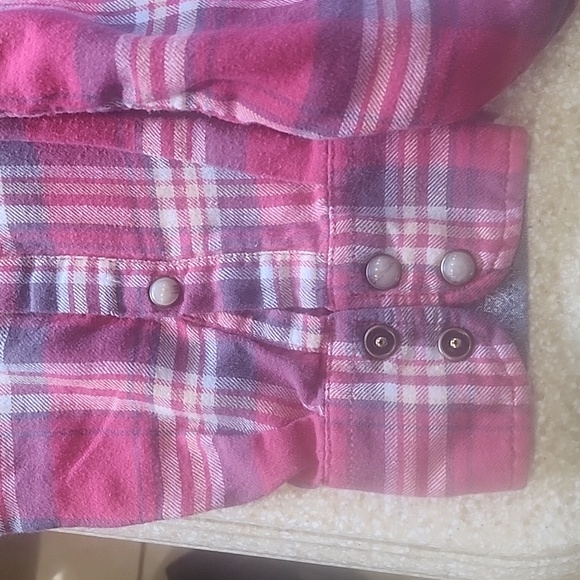 Jacks Girlfriend Red/Blue Plaid Pearl Snap Light Flannel Top Size L - Picture 12 of 16